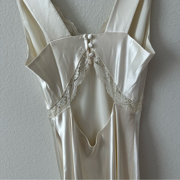 Reformation Chania Maxi Cream Silk Dress SZ S - Picture 9 of 10